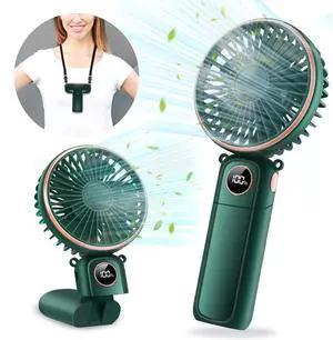 Portable Handheld Fan 5200mAh USB Rechargeable, 180° Foldable Electric Personal Small Mini Hand Held Fan, Max 22 HRS Working, 6 Speeds Level, LED Display, Battery Powered for Travel, Outdoor, Makeup