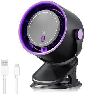 Desk Fan, Rechargeable Portable Fan With 360 ° Rotate Head, LED Digital Power display&5-Speed Wind Adjustment Function, Ultra Quiet Small Fan For Home, Kitchen,Travel, Camping, Bedroom, Office(Clip)