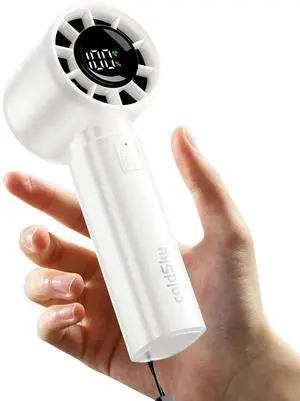 coldSky Portable Handheld Turbo Fan,5 Speeds High Speed Personal Fan With Digital Display,4000mAh Rechargeable Small Fans Max 12Hrs Cooling Fans For Outdoor, Travel Essentials