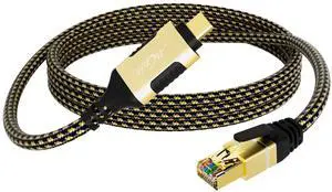 USB C to Ethernet Cable 6 FT, USB 3.0 Type-C to RJ45 Cord, FTP, 1Gbps Shielded Internet LAN Network Cable, Thunderbolt 3/4 Compatible with MacBook Pro, iPhone 16/15 Series, iPad Pro, Dell XPS, More