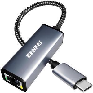 BENFEI USB-C to Ethernet Adapter, USB Type-C (Thunderbolt 3/4) to RJ45 Gigabit Ethernet LAN Network Adapter Compatible with iPhone 15 Pro/Max, MacBook Pro/Air 2023, iPad Pro,iMac, S23, XPS 17 and More