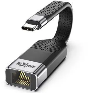 USB C to Ethernet Adapter, Rixmie RJ45 to USB C [Thunderbolt 3/4 Compatible], 1000Mbps Type-C Gigabit Ethernet LAN Network Adapter for MacBook Pro/Air, iPad Pro, Dell XPS, Surface Laptop, Mac