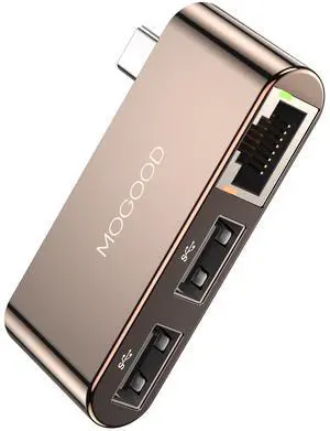 MOGOOD USB C to Ethernet Adapter - USB-C Hub with RJ45 Gigabit Ethernet LAN Network Adapter - Compatible with MacBook Pro, iPad Pro, Dell XPS