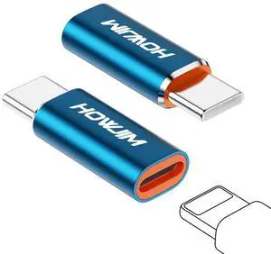 Light-ning to USB C Adapter 2 Pack,PD27W/66W/QC100W Fast Charging Data Transfer,Light ning Female to Type-C Male for i-Phone15 16 Series/i-Pad Pro/G-alaxy/X-peria,Not for Audio/Headphone/OTG Blue