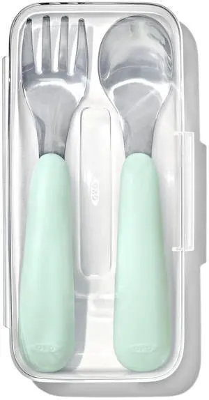 OXO Tot On-The-Go Fork and Spoon Set - Opal
