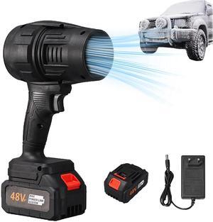 Turbo Jet Blower, Cordless Turbo Super Power Air Duster, Stepless Speed Regulation Jet Pro Maxx Portable Jet Blowerm, Car Dryer Air Blower (Black 1 Battery)