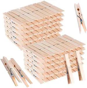 SenseYo 100 Pcs 1.9 Inch Wooden Clothespins Clips for Hanging Clothes, Craft, Home