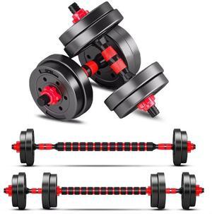 BCBIG Adjustable-Dumbbells-Sets,Free Weights-20lb(10lb*2) Dumbbells Set of 2 Convertible To Barbell A Pair of Lightweight for Home Gym,Women and Men Equipment