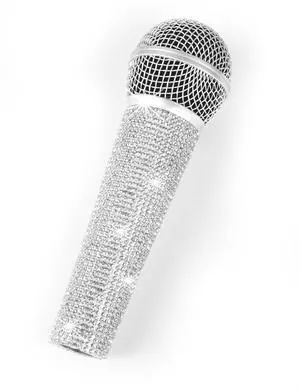 Mr.Power Mic Head Replacement + Glitter Microphone Sleeve Cover for Shows, Event Host, Wedding, Party, Karaoke, DJ, Church, Live Broadcast, Celebration, School, Home, Streaming Video Shooting