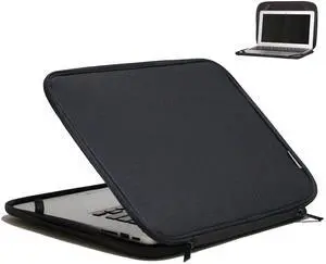 Inntzone Laptop Sleeve 15.6 Inch Foldable Slim Case Lightweight Bag Notebook Computer Carrying Flip Cover (Black)