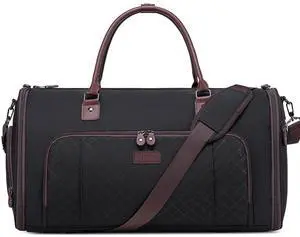 Convertible Garment Bags for Travel, Carry On Garment Duffle Bags for Women, Garment Bag with Shoes Compartment, 2 in 1 Travel Suit Bag with Detachable Shoulder Strap-Purple