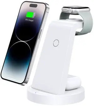 3 in 1 Charging Station for iPhone - Wireless Charger for Apple Products Multiple Devices - Charging Dock Stand for AirPods (for iPhone 16e 16 15 14 13 pro 12 11 X Max)