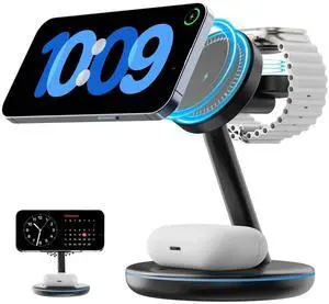 2025 Home of 3 in 1 Fast Charging Station Compatible with Mag-Safe Charger Wireless Charger Stand for iPhone 16 15 14 13 12 Series,AirPods and iWatch Series-Gifts for Wife & Husband