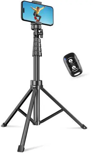 SENSYNE 62" Phone Tripod & Selfie Stick, Extendable Cell Phone Tripod Stand with Wireless Remote and Phone Holder, Compatible with iPhone Android Phone, Camera