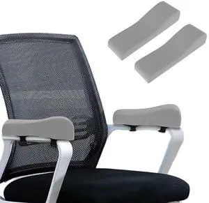 Shapeazy 2 Pack Office Chair Armrest Pads Covers,Arm Rest Pad with Memory Foam Elbow Pillow for Forearm Pressure Relief, Arm Rest Covers for Office Chairs, Wheelchair, Comfy Gaming Chair (Grey)