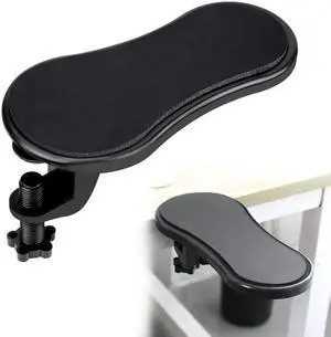 Computer Arm Rest for Desk, TACYKIBD Ergonomic Arm Rest Extender, Adjustable Wrist Rest Rotating Computer Arm Support Pad for Elbow Keyboard Mouse Table Office Chair Desk Black