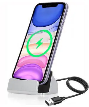 Charging Dock Stand for iPhone 15/ Pro, USB C to USB Fast Charging Station, Compatible with iPhone 15 Pro Max Plus, Samsung Galaxy S8, Note8, LG G5 G6 V20, HTC 10, Google Pixel