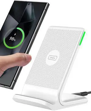 INIU Wireless Charger Station, 15W Fast Qi-Certified Wireless Charging Stand for Official and Home Compatible with iPhone 16 15 14 13 12 Pro XS Samsung Galaxy S23 S22 S21 Note 20 Google etc