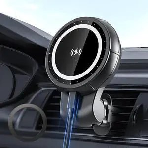 for Magsafe Car Mount Holder Magnetic Wireless Charger Compatible with iPhone 16/15/14/13/12 /Pro/Max/Plus/Mini/Magsafe Case, Clip to Air Vent Phone Holder, 15W Fast Charging
