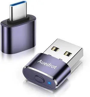 Mouse Jiggler Undetectable Metal USB Mouse Mover with Switch Button, Automatic Mini Mouse Shaker with 2 Jiggle Modes, Driver-Free, Plug & Play, Keep Computer/Laptop Awake, with USB-C Adapter, Purple