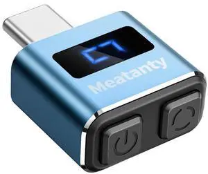 meatanty Metal USB C Mouse Jiggler Tiny Undetectable Mouse Mover with Separate Mode and ON/Off Buttons,Multi-Track,Driver-Free,Plug-and-Play Keeps PC/Laptop Awake (Blue)