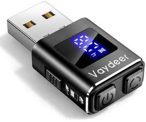 Vaydeer Metal Mini Mouse Jiggler, T5s Mouse Mover with Timer, LED Countdown, Undetectable, 3-Button Control, for Office, Remote Work, Online Meetings,Shaker Wiggler to Boost Your Productivity (Black)