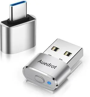 USB Mouse Mover with Switch Button, Automatic Mini Mouse Shaker with 2 Jiggle Modes, Driver-Free, Plug & Play, Keep Computer/Laptop Awake, USB-C Adapter, Silver