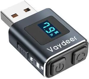 Vaydeer Metal Mini Mouse Jiggler, T5s Mouse Mover with Timer, LED Countdown, Undetectable, 3-Button Control, for Office, Remote Work, Online Meetings,Shaker to Boost Your Productivity (Gunmetal)