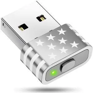 Geyes USB Mouse Jiggler, Undetectable Mouse Mover Device Has Two Swing Modes Jiggle and Multi-Track,Keeps for PC Computer Laptop Awake, Driver-Free, Plug-Playwith Switch Metal Silver