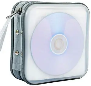 Jalisiol CD Case, CD/DVD Case Wallet 40 Capacity Protective CD VCD Case Storage Organizer Binder Booklet Album Wallet for Home Car (White)