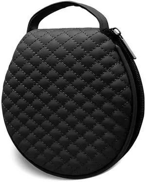 HAPLIVES Portable CD Case,20 Capacity Round CD Holder Microfiber Leather DVD Storage Bag CD Wallet Holder Organizer DVD Pouch with Zipper for Car Office Living Room Home Travel(Black)