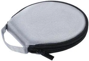 Xthrotsenk Oxford CD Case 20 Capacity Grey Portable Wallet Disc Storage Binder Round DVD Storage Holder Dividers Folder for Car, Home, Travel Carrying Organizer