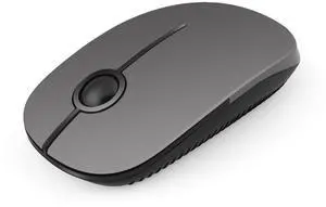 Unipows Wireless Mouse - 2.4G Slim Portable Computer Mouse with Nano Receiver, Less Noise Mobile Optical Mice for Notebook, PC, Laptop, Computer, Mac (Black and Grey)
