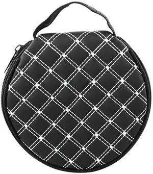 HAPLIVES Portable CD Case,20 Capacity Round CD Holder Microfiber Leather DVD Storage Bag CD Wallet Holder Organizer DVD Pouch with Zipper for Car Office Living Room Home Travel(White square)