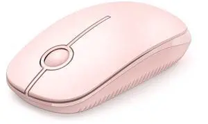 Unipows Wireless Mouse - 2.4G Slim Portable Computer Mouse with Nano Receiver, Less Noise Mobile Optical Mice for Notebook, PC, Laptop, Computer, Mac (Pink)