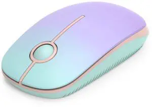 Unipows Wireless Mouse - 2.4G Slim Portable Computer Mouse with Nano Receiver, Less Noise Mobile Optical Mice for Notebook, PC, Laptop, Desktop (Gradient Mint Green)