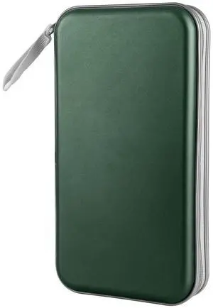 Siveit CD/DVD Case Holder, 80 Capacity Hard Plastic Disc Cases Storage Binder for Car, Home, Office, Travel (Dark Green)