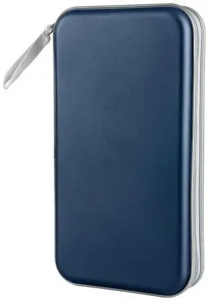 Siveit CD Case Holder, 80 Capacity CD/DVD Case Holders Wallet Hard Plastic CD DVD Disc Cases Storage Binder for Car Home Office Travel (Dark Blue)