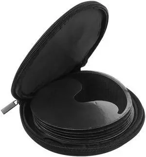 Notoke Black 20-Disc CD/DVD Case Holder, Portable Storage Binder Wallet for Car, Home, Travel - Compact Disc Organizer with Secure Zipper Closure