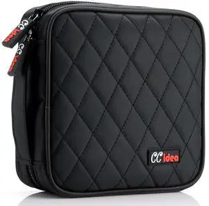CCidea 40 Capacity CD/DVD Case Holder Portable Wallet Disc Storage Binder for Car, Home,Travel Carrying Organizer (Black) Specials