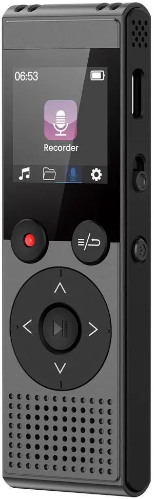 128GB Digital Voice Recorder - 3072 Kbps HD Recording Voice Recorder with Playback Dual Microphone A-B Repeat Recording Monitoring & Noise Reduction Voice Activate Recording & lock screen key - QIUOIO