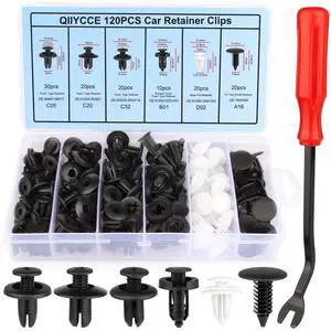 QIIYCCE 120PCS Car Clips,Plastic Rivets,6 Popular Sizes of Car Body Fixed Clip Bumpers,and Replacement Parts of Car Fenders are Applicable to Most Models