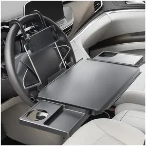 Paffenery Large Car Steering Wheel Tray Back Seat Headrest Tray with Phone Holder, Steering Wheel Desk Food Table for Car Laptop Mount Steering Wheel for Large SUVs, Trucks & Vans