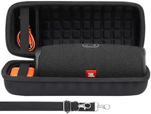 co2CREA Hard Travel Case Replacement for JBL Charge 4 / Charge 5 Waterproof Bluetooth Speaker (Black Case)