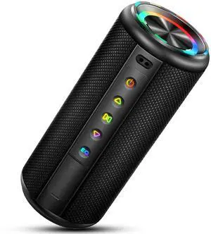 Portable Bluetooth Speaker, Bluetooth 5.4 Wireless Speaker with 20W HD Loud Stereo Sound, 15H Playtime, IP7 Waterproof, LED Lights, TWS Pairing, Built-in Mic, for Outdoor, Home, Party, Beach, Gift