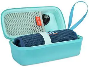 ZUJFPL EVA Hard Case for JBL Flip7/6/5 Waterproof Portable Bluetooth Speaker, Fit for JBL Flip 4 Premium Travel Protective Carrying Storage Bag, Fits USB Cable and Charge - Peacock Green