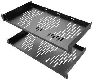 Beiyier 2PCS 1U Universal Server Rack Shelf, 10" Deep Vented Cantilever Mount Tray, for 19 Network Equipment Rack & Cabinet (Black)