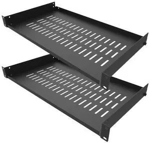 Jingchengmei 2 Pack of 1U Disassembled Vented Cantilever Server Rack Mount Shelf 10" (254mm) Deep for 19" Network Cabinet or Equipment Rack (10V2PC)