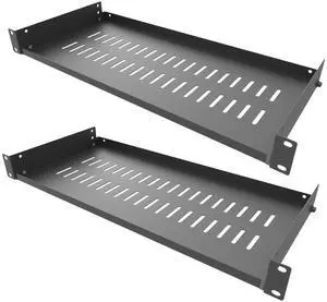 Jingchengmei 2 Pack of 1U Disassembled Vented Cantilever Server Rack Mount Shelf 8" (203mm) Deep for 19" Network Cabinet or Equipment Rack (8V2PC)