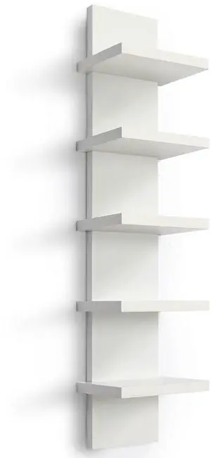 Homaterial 5 Tier Wall Shelf Unit,White Vertical Floating Shelf-Narrow Decorative Wall Mount Modern Wall Decor Shelves for Bedrooms, Living Rooms 5.5"
